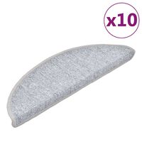vidaXL Stair Mats 10 pcs 56x17x3 cm Light Grey