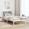 vidaXL Bed Frame with Upholstered Headboard Light Grey 90 x 200 cm