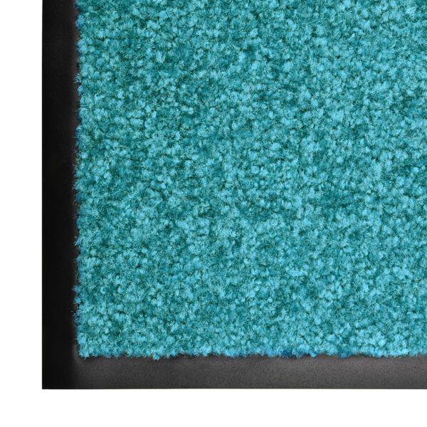 vidaXL Doormat Washable Cyan 60x90 cm