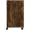 vidaXL Printer Stand with Wheels Smoked Oak 60x40x68.5 cm