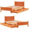 vidaXL Bed Frame without Mattress Wax Brown 100x200 cm Solid Wood Pine