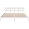 vidaXL Bed Frame with Headboard White 200 x 200 cm Solid Pine wood