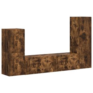 vidaXL TV Cabinet Set 4 pcs Smoked Oak Engineered Wood