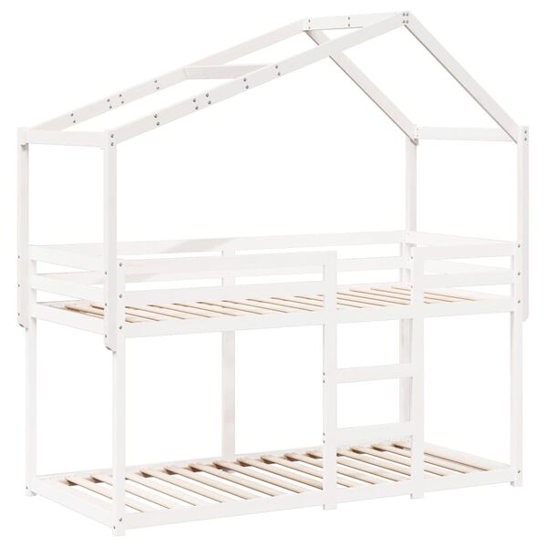 vidaXL Kids' Bed Roof White 203x95.5x142 cm Solid Wood Pine
