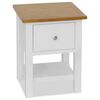 vidaXL Nightstand | White and Brown | Solid Oak Wood, Solid Pinewood, MDF
