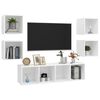 vidaXL 5 Piece TV Cabinet Set White Engineered Wood