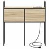 vidaXL Storage Headboard with Charging Station Sonoma oak 75 cm