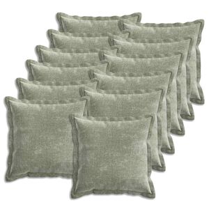 vidaXL Cushion Cover 12 pcs HOUTEN Green 40 x 40 cm Chenille Fabric