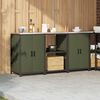 vidaXL Kitchen Storage Set 3 pcs Olive Green Cold-rolled Steel