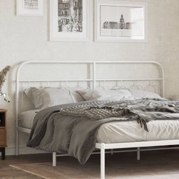 vidaXL Metal Replace Headboard White 183 cm