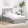 vidaXL Bed Frame with Drawer Grey Sonoma 90 x 200 cm Engineered Wood