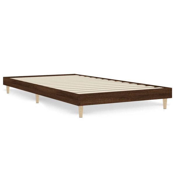 vidaXL Bed Frame without Mattress Brown Oak 100x200 cm Engineered Wood