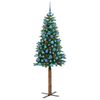 vidaXL Slim Christmas Tree Green 180 cm PVC and Solid Pine wood