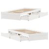 vidaXL Bed Frame without Mattress White 75x190 cm Small Single Solid Wood Pine