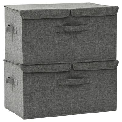 vidaXL Storage Boxes 2 pcs Fabric 50x30x25 cm Anthracite