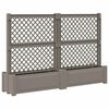 vidaXL Big Planter with Trellis 2 pcs Grey 200 x 43 x 133.5 cm PP