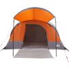 vidaXL Family Tent Tunnel 8-Person Grey and Orange Waterproof