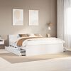 vidaXL Bed Frame without Mattress with Headboard White 200x200 cm Solid Wood Pine