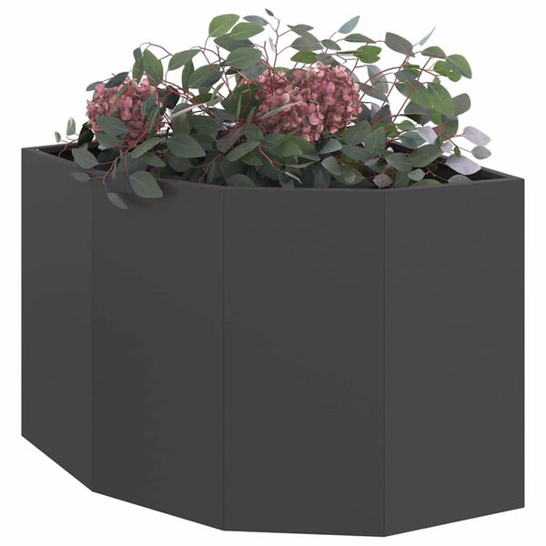 vidaXL Corner Planter Black 60 x 60 x 50 cm Steel