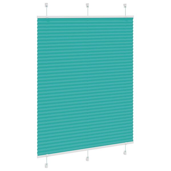 vidaXL Pleated Blind Petrol Green 110x150 cm Fabric Width 109.4 cm Polyester