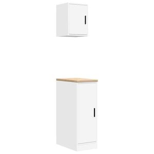 vidaXL Garage Cabinets 2 pcs White Engineered Wood