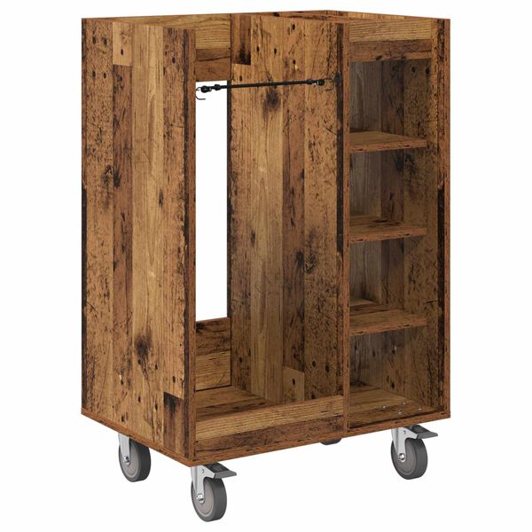 vidaXL Golf Cabinet with Wheel Plain Old Wood 65 x 45 x 98 cm