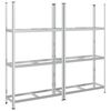 vidaXL 3-Layer Tyre Shelves 2 pcs Silver 110x40x200 cm Steel
