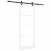 vidaXL Sliding Door White 93 x 232 cm Solid Pine Wood and Glass