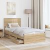 vidaXL Bed Frame with Drawer Sonoma Oak 90 x 190 cm Engineer Wood