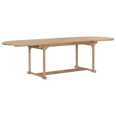 vidaXL Extending Garden Table 180-280x100x75cm Solid Teak Wood Oval