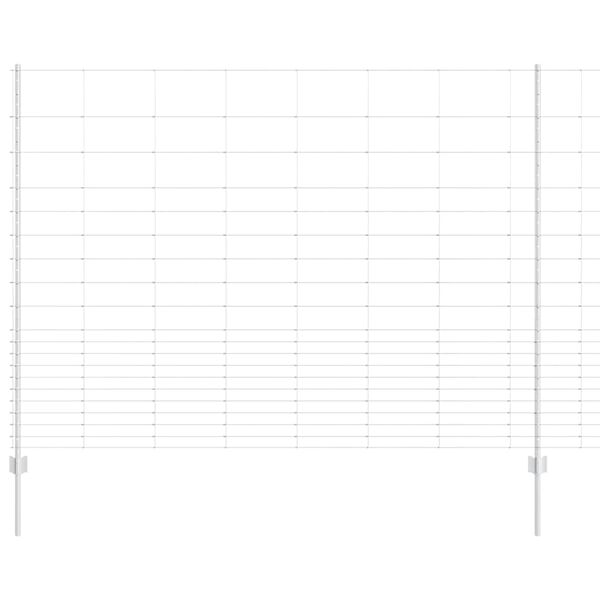 vidaXL Fence with Post Silver 1.6 x 25 m Steel