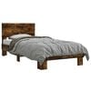 vidaXL Bed Frame with Headboard Smoked Oak 80 x 200 cm Engineered Wood