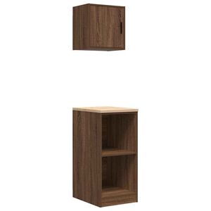 vidaXL Garage Cabinets 2 pcs Brown Oak Engineered Wood