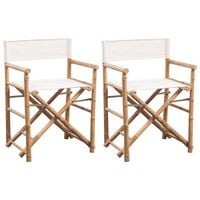 vidaXL Folding Director's Chair 2 pcs Bamboo and Canvas