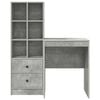 vidaXL Desk with Drawer 2 pcs Concrete Grey