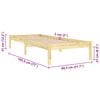 vidaXL Bed Frame without Mattress Solid Wood Small Single