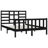 vidaXL Bed Frame without Mattress Black 150x200 cm King Size Solid Wood