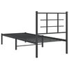 vidaXL Metal Bed Frame without Mattress with Headboard Black 75x190cm