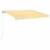 vidaXL Manual Retractable Awning with LED 350x250 cm Yellow and White