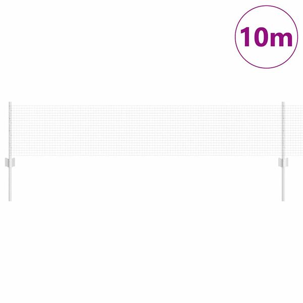 vidaXL Fence and Post Silver 0.4 x 10 m Steel