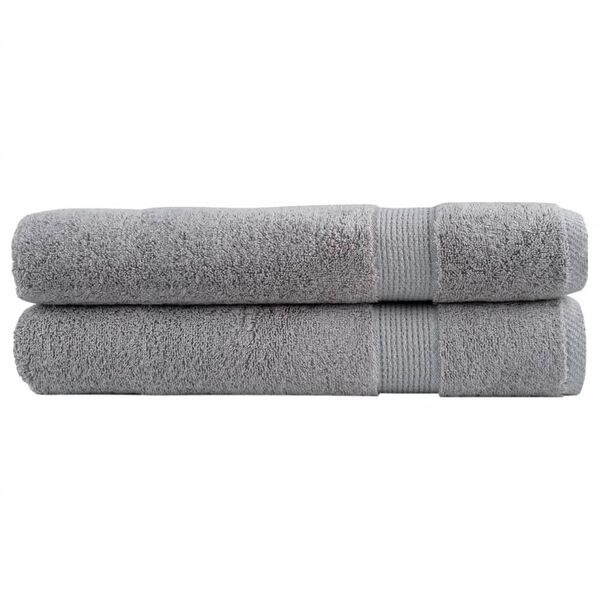 vidaXL Premium Towels "SOLUND" 2 pcs Grey 100x200 cm 600 gsm