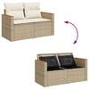 vidaXL 5 Piece Garden Sofa Set with Cushions Beige Poly Rattan Acacia