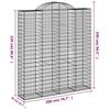 vidaXL Arched Gabion Baskets 20 pcs 200x50x220/240 cm Galvanised Iron