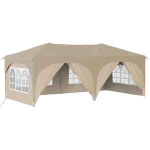 vidaXL Pop-up Party Tent Cream 575 x 288 x 245 cm Oxford Fabric