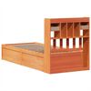 vidaXL Bed Frame without Mattress Wax Brown 75x190 cm Small Single Solid Wood Pine