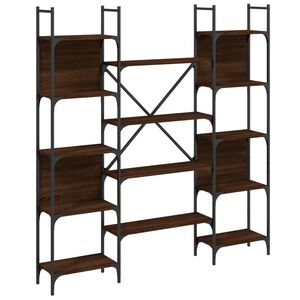 vidaXL Bookshelf | Brown oak | Engineered wood | Tall | Bookshelf | Rectangular