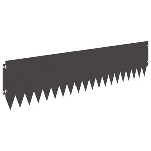 vidaXL Lawn Edging 10 pcs 103 x 25 cm Steel Black