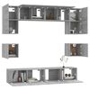 vidaXL 8 Piece TV Cabinet Set Grey Sonoma Engineered Wood