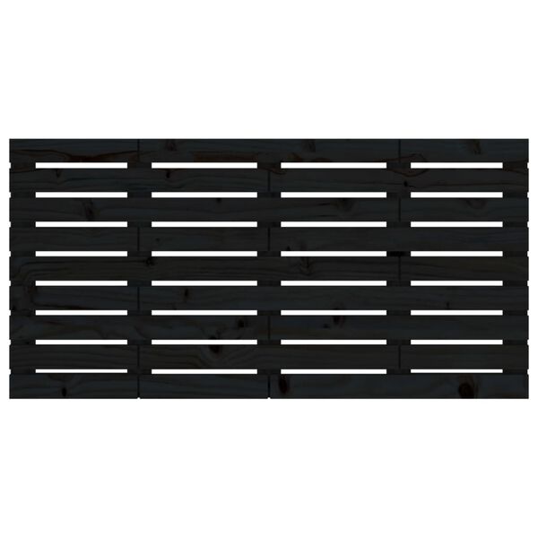 vidaXL Wall Headboard Black 156x3x63 cm Solid Wood Pine