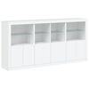 vidaXL Sideboard with LED Lights White 202x37x100 cm